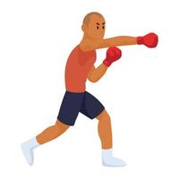 male boxer athlete training vector