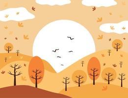 paisaje de belleza de la temporada de otoño vector