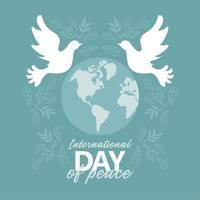 day of peace lettering poster vector