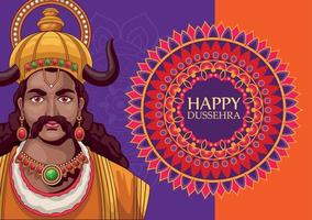 happy dussehra postcard vector