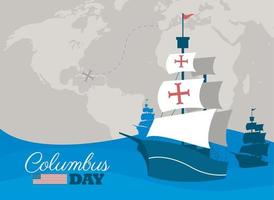 columbus day lettering vector