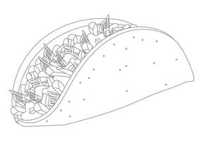 taco mexican sketch style vector