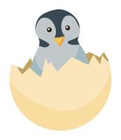 cute baby penguin wild vector