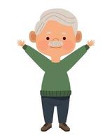 old man with mustache vector