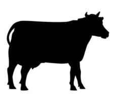 cow black silhouette vector