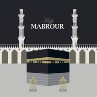 hajj mabrour lettering poster vector