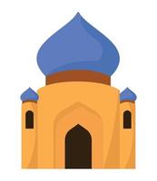 yellow mosque facade vector