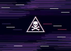 skull triangle signal poster vector