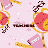 happy teachers day lettering vector