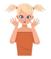 blond youth girl vector