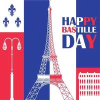 happy bastille day lettering vector