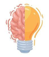 half bulb with brain vector