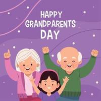 happy grandparents day card vector