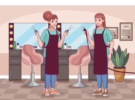 hairdresser in beauty salon vector