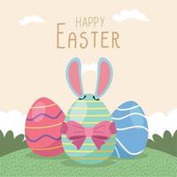 easter celebration lettering card vector