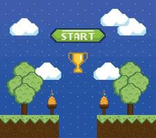 pixelart scene with game vector