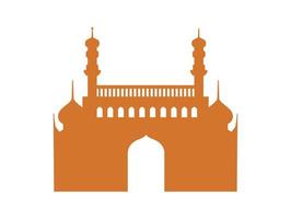 mezquita templo silueta dorada vector