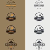 Camping and outdoor adventure retro logo. suitable for company logo, print, digital, icon, apps, and other marketing material purpose. Camping logo set vector
