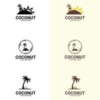 logotipo de coco para todos los que tienen salida o mercado en coco. adecuado para el logotipo de la empresa, impresión, digital, icono, aplicaciones y otros fines de material de marketing vector