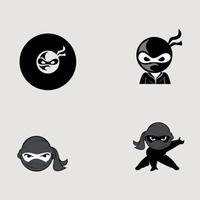 Vector set of cute ninjas. Ninja Vector Logo