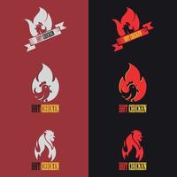 diseño de logotipo de pollo picante caliente, elemento de diseño para afiche, emblema, signo, ilustración vectorial vector