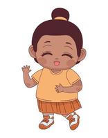 afro little girl vector