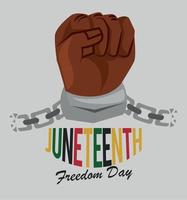 slave hand with juneteenth lettering vector