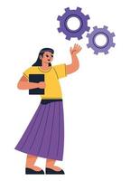 woman with gears vector