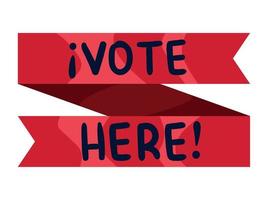 vote here in ribbon vector