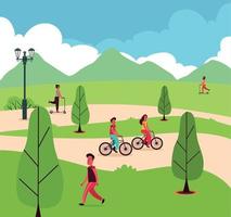 five persons in car free day vector