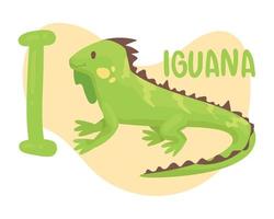 iguana and i letter vector