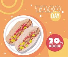 taco day lettering vector