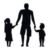 father with kids vector