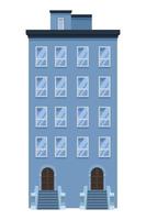 fachada de color de edificio azul vector