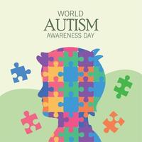 autism day lettering vector