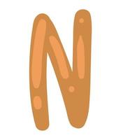 N kid alphabet letter vector