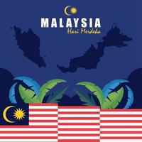malaysia hari merdeka card vector
