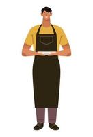 restaurant worker with dish vector