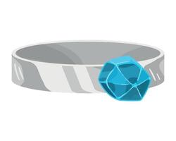 silver ring with stone vector