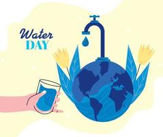 water day postcard vector