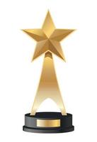 golden star trophy award vector