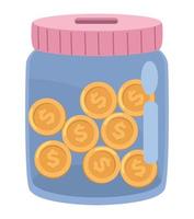 jar with coins vector