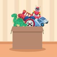 kids toys in box vector