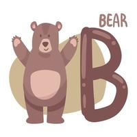 oso y letra b vector