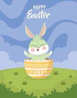 happy easter baby rabbit vector