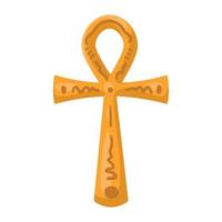 cruz dorada de la cultura egipcia vector