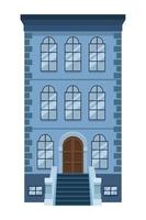 building color blue facade vector