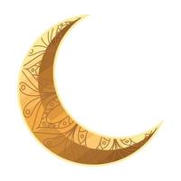 golden crescent moon vector