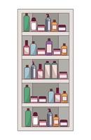 beauty cosmetics in shelving vector