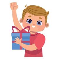 blond man with gift vector